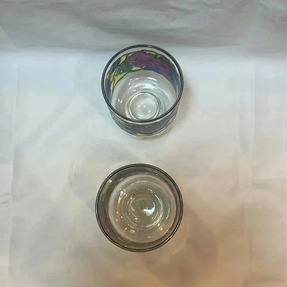 Vintage Libbey Fruit Stained Glass Juice Tumbler Set of 2 - Picture 3 of 4